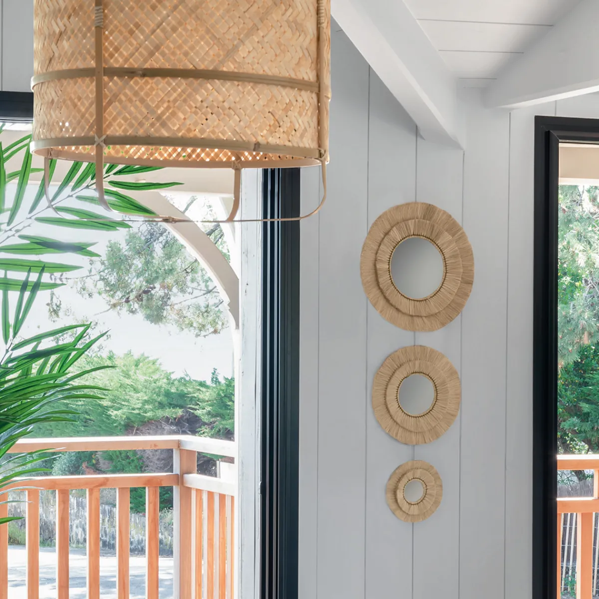 3 miroirs "Alba", Raphia*ATMOSPHERA New