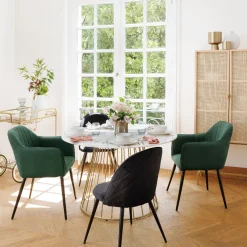 Chaise "Slano", pieds métal noir*ATMOSPHERA Outlet