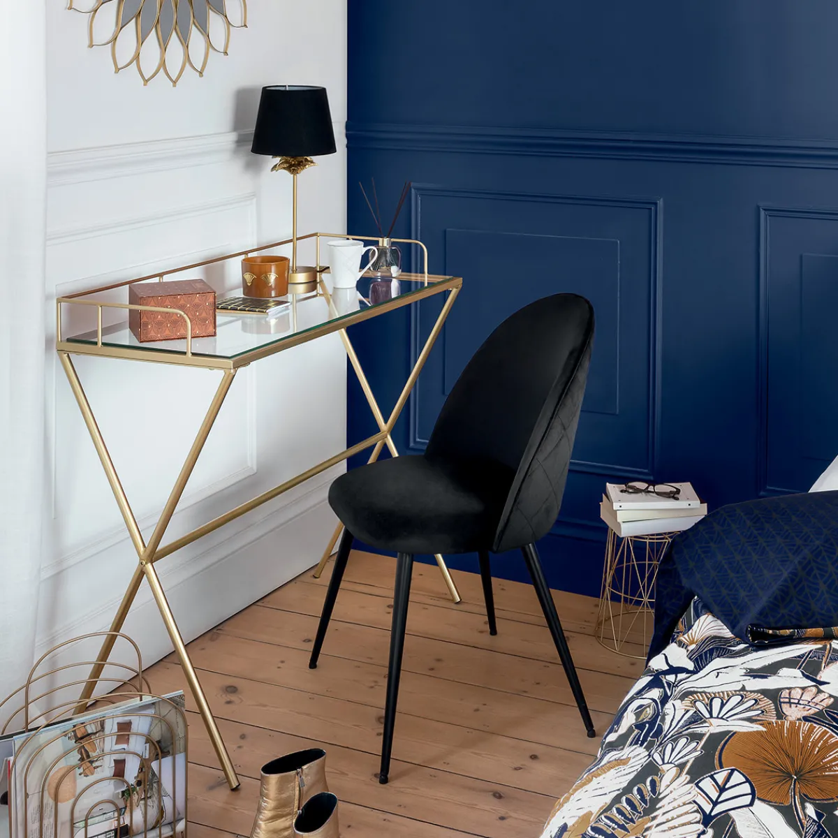 Chaise "Slano", pieds métal noir*ATMOSPHERA Outlet