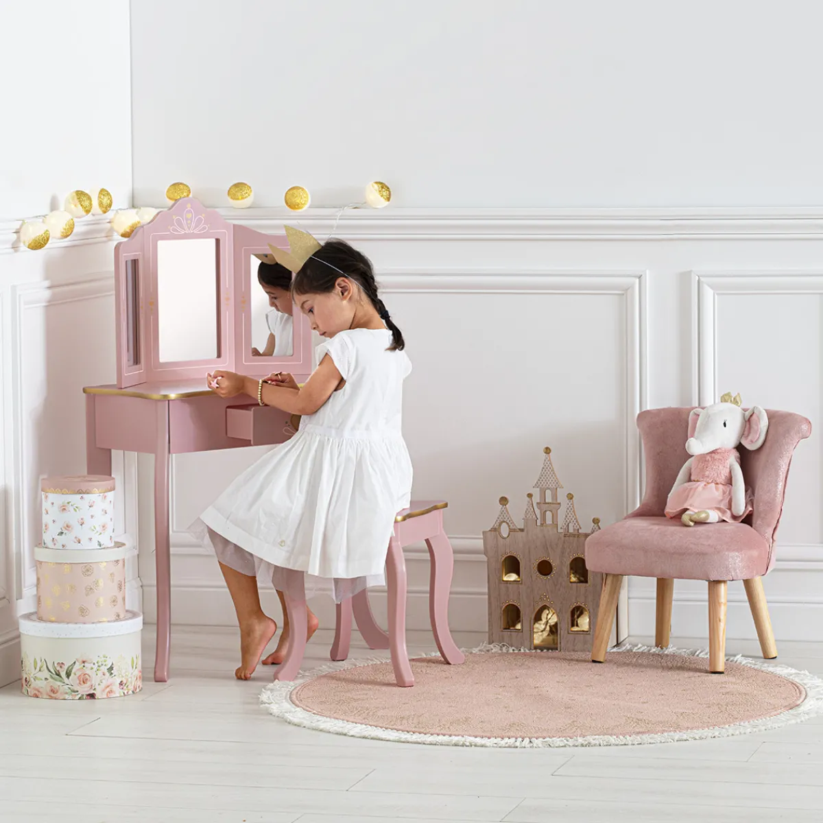 Coiffeuse et tabouret enfant "Sissi"*ATMOSPHERA