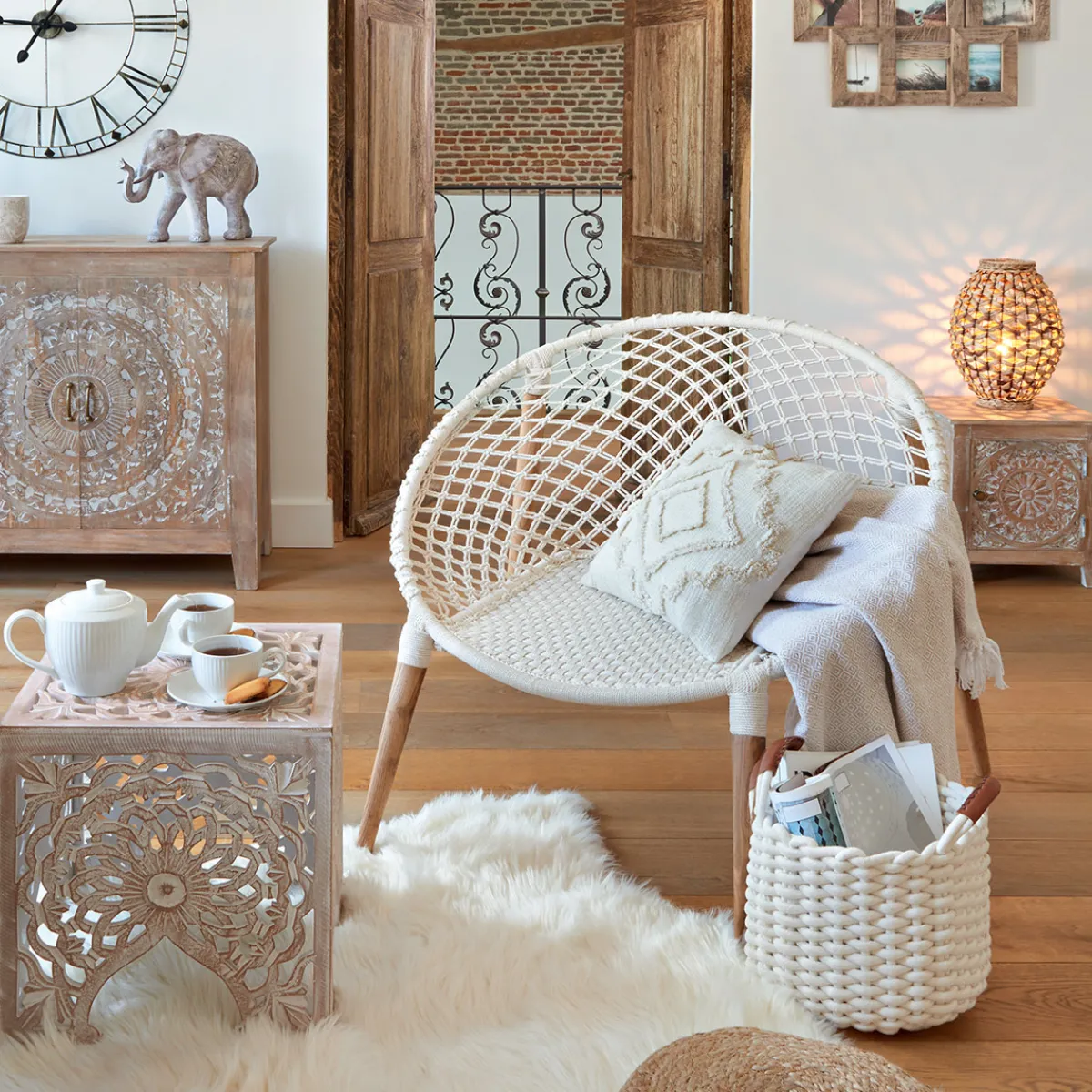 Coussin "Inca", coton tufté*ATMOSPHERA Sale