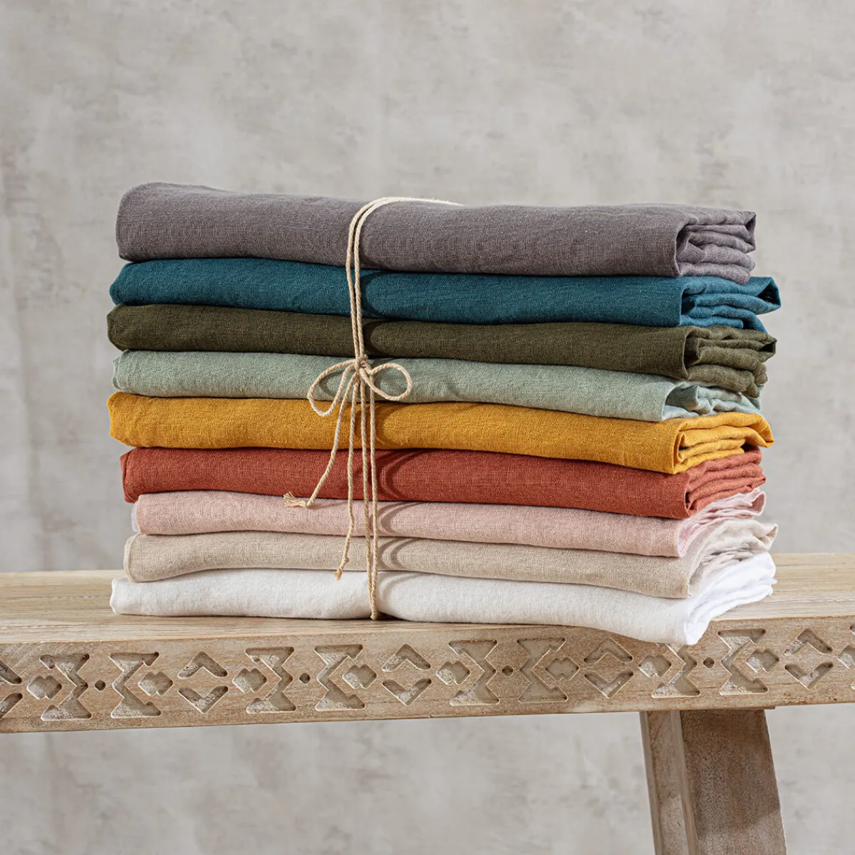 Drap-housse "Linah", lin lavé*ATMOSPHERA Outlet