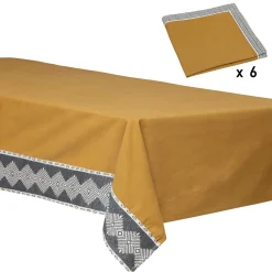 Ensemble nappe et 6 serviettes "Inuit", coton*ATMOSPHERA Sale