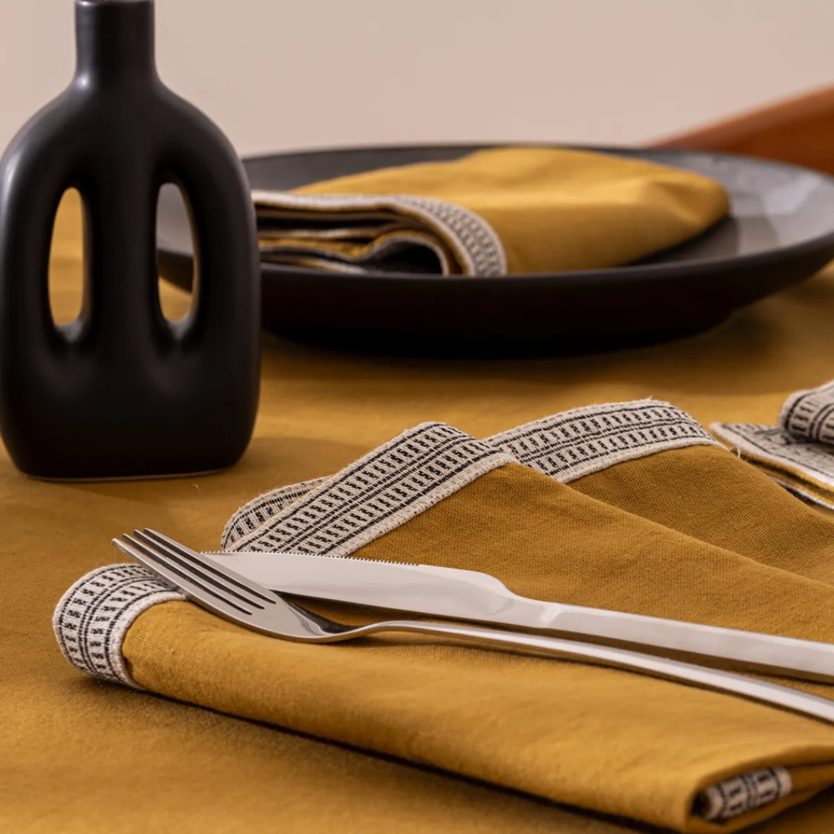 Ensemble nappe et 6 serviettes "Inuit", coton*ATMOSPHERA Sale