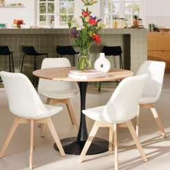 Ensemble table à manger "Elias" + 4 chaises "Baya"*ATMOSPHERA Online