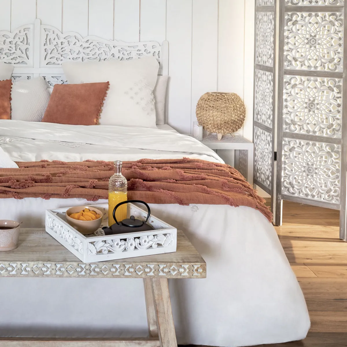 Jeté de lit "Inca", coton tufté*ATMOSPHERA Hot