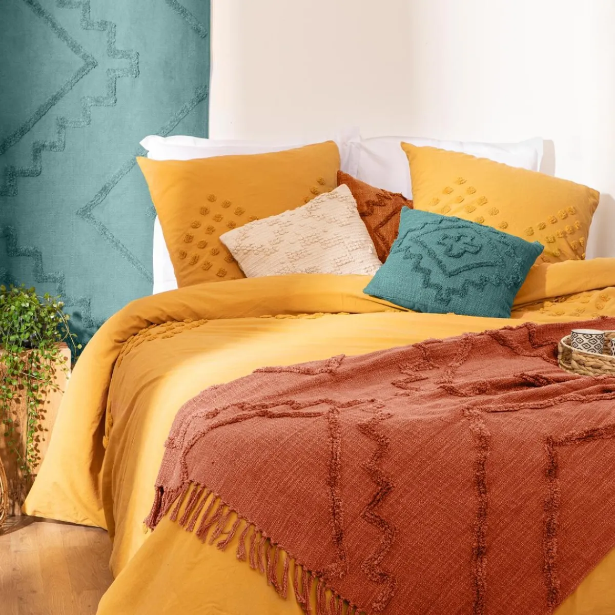 Jeté de lit "Inca", coton tufté*ATMOSPHERA Hot