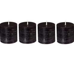 Lot de 4 bougies rustiques 