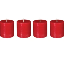 Lot de 4 bougies rustiques 