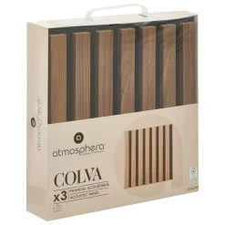 Lot de 3 panneaux décoratifs tasseaux bois Colva*ATMOSPHERA Discount