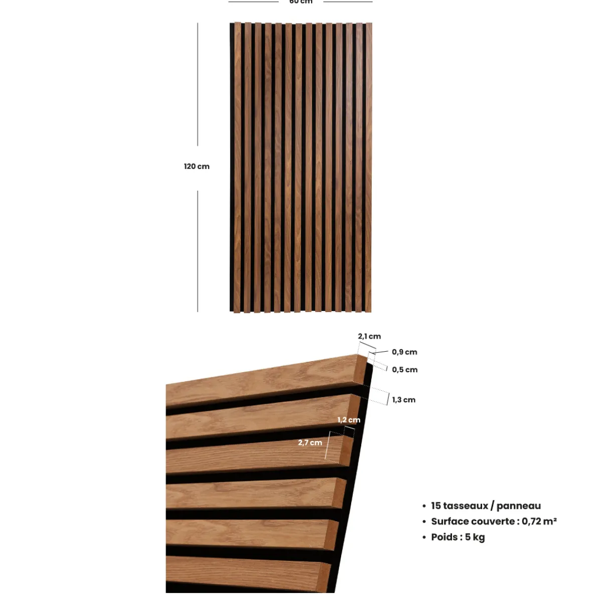 Lot de 2 panneaux décoratifs tasseaux bois Colva*ATMOSPHERA Discount
