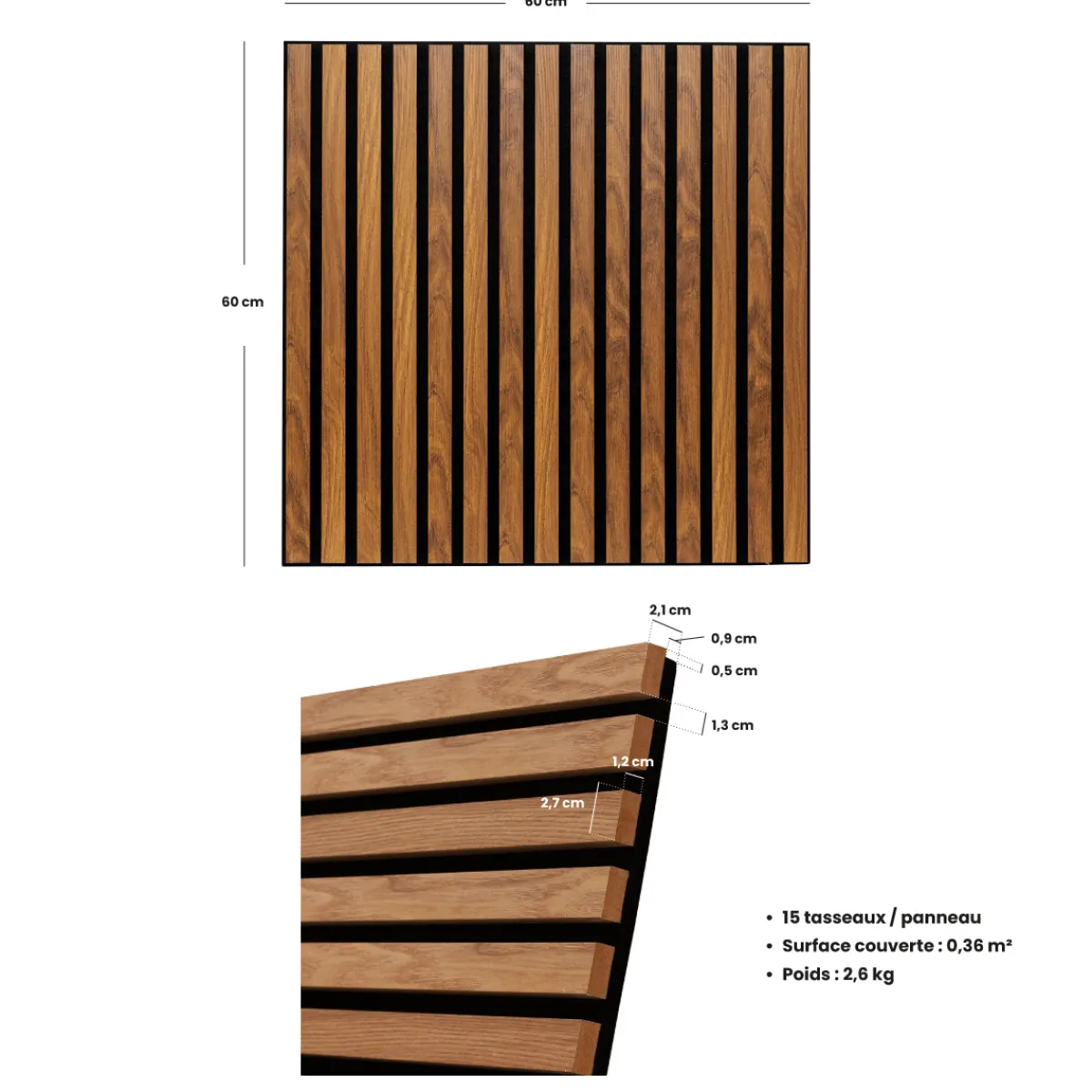 Lot de 4 panneaux décoratifs tasseaux bois Colva*ATMOSPHERA Discount