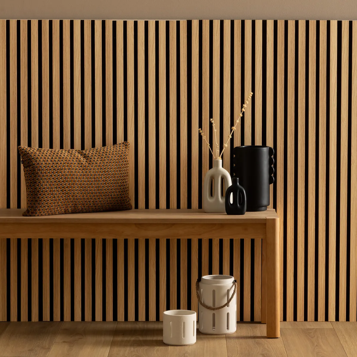 Lot de 3 panneaux décoratifs tasseaux bois Colva*ATMOSPHERA Discount