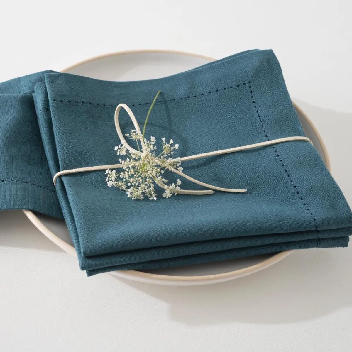 Lot de 4 serviettes de table "Chambray"*ATMOSPHERA