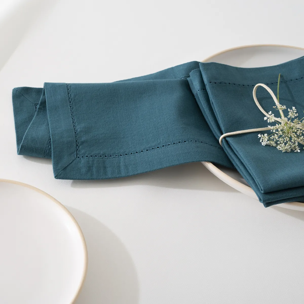 Lot de 4 serviettes de table "Chambray"*ATMOSPHERA