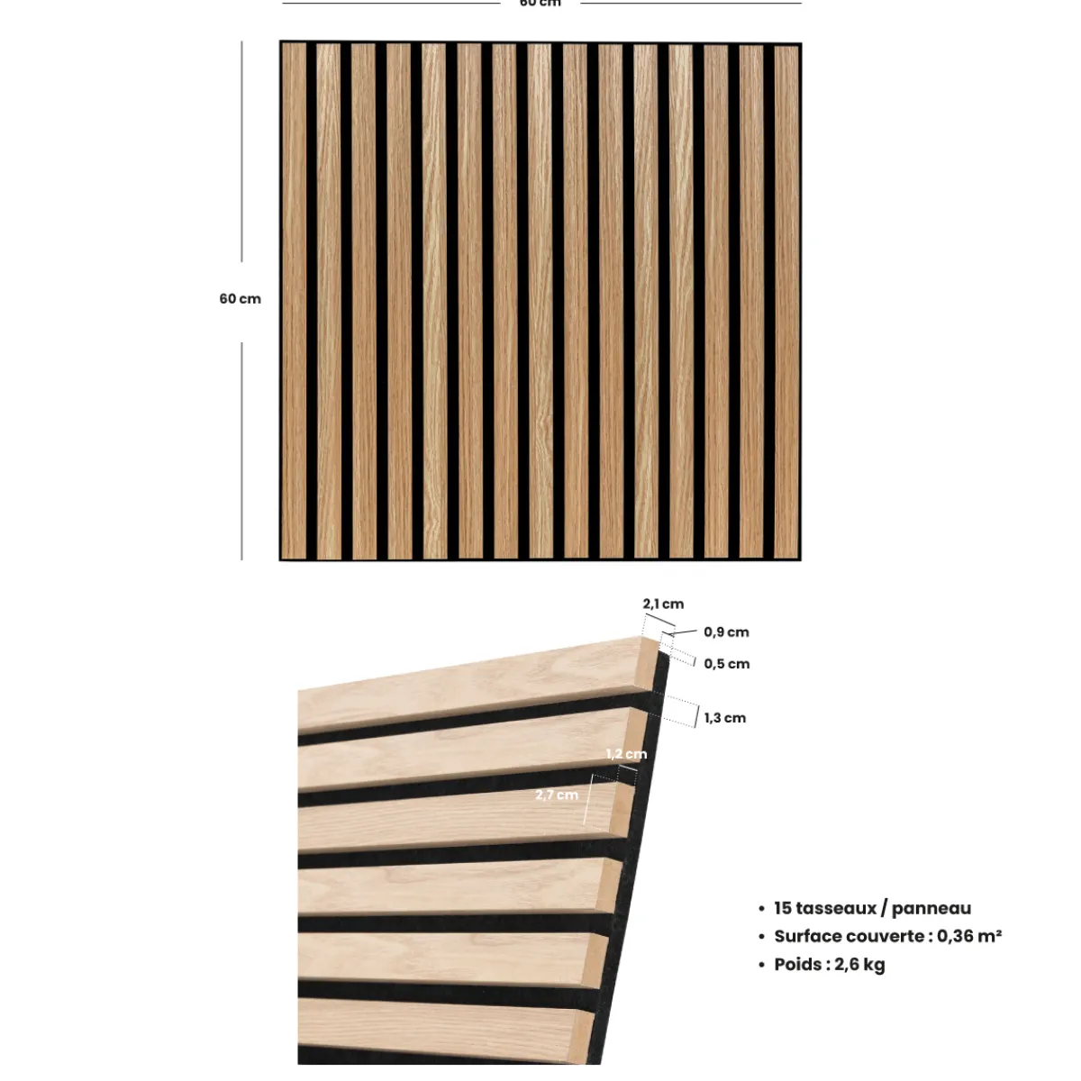 Panneau décoratif tasseaux bois Colva*ATMOSPHERA Online