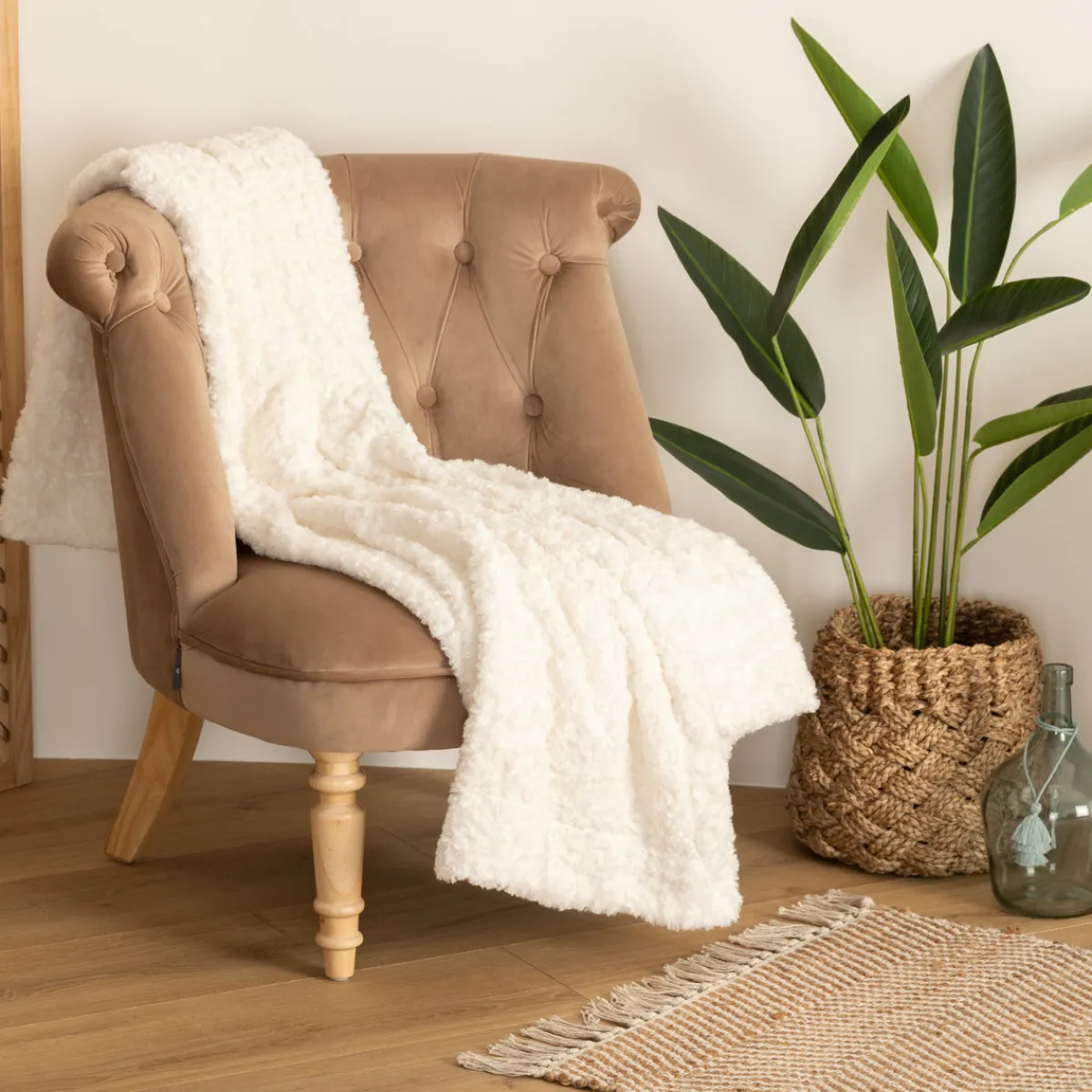 Plaid "Bouclette" fausse fourrure*ATMOSPHERA Clearance