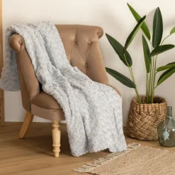 Plaid "Bouclette" fausse fourrure*ATMOSPHERA Hot