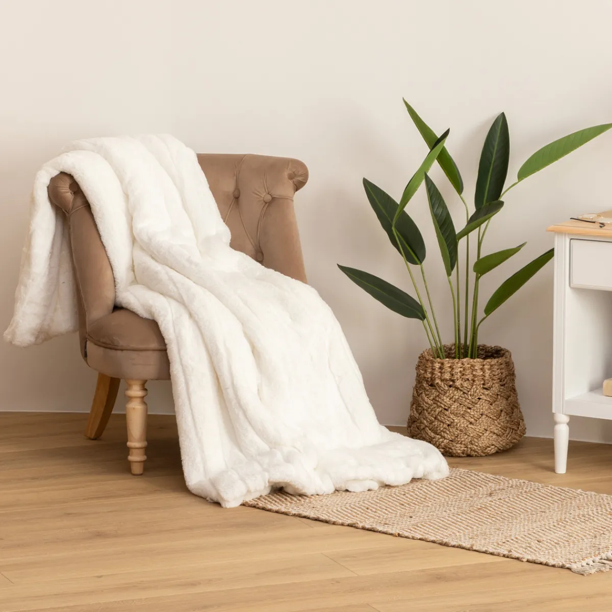 Plaid "Manoir" fausse fourrure*ATMOSPHERA Sale