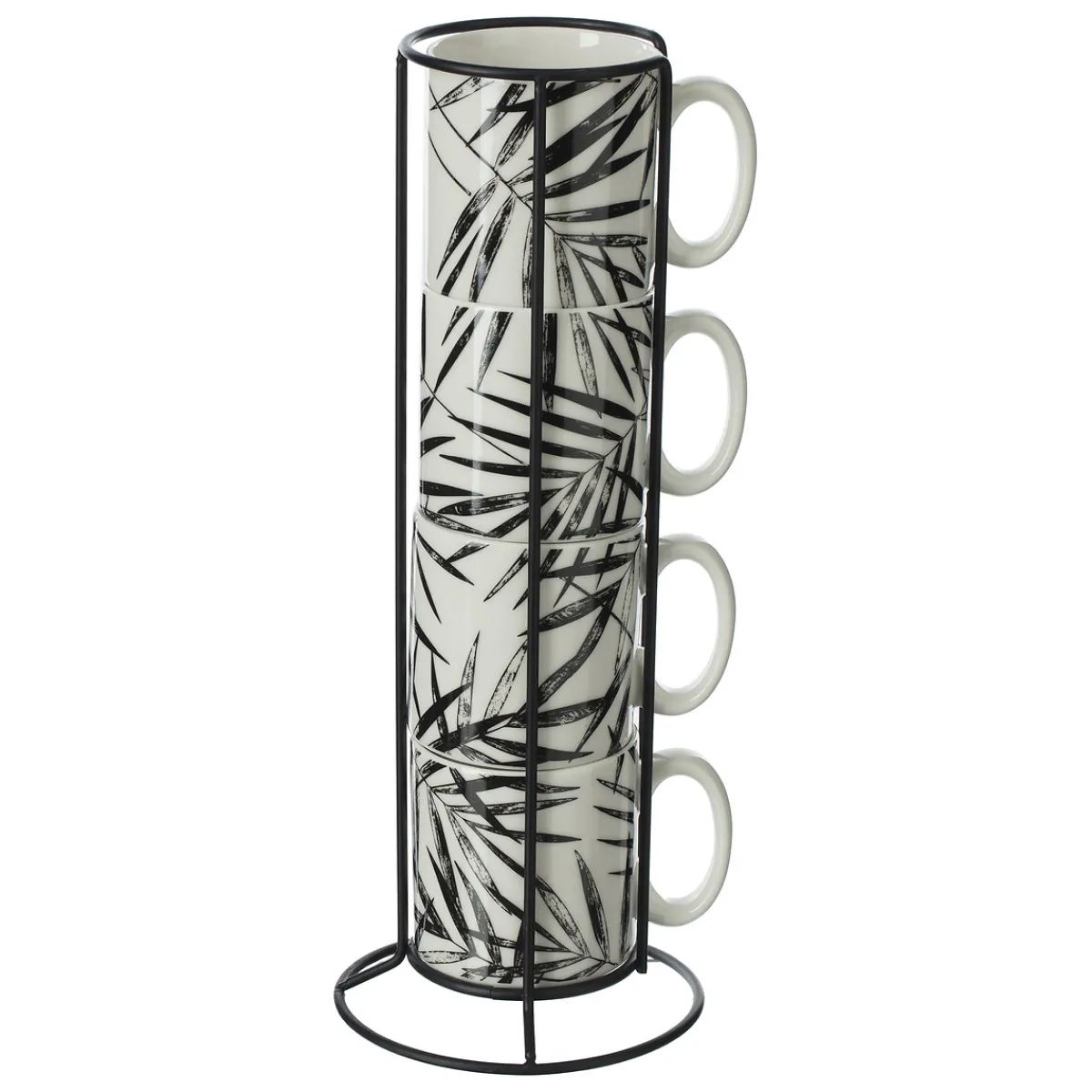 Rack 4 mugs "Floral green"*ATMOSPHERA Sale