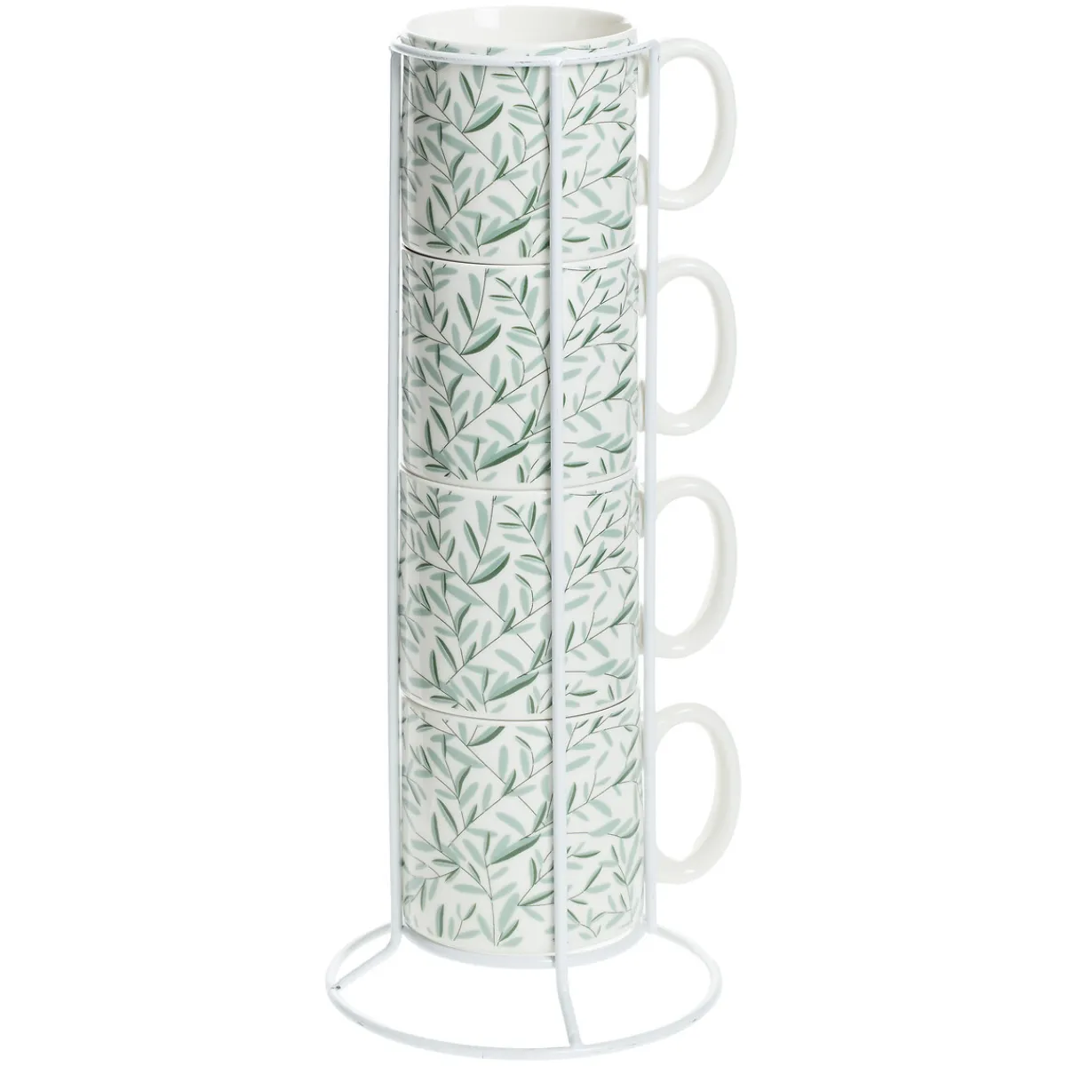 Rack 4 mugs "Floral green"*ATMOSPHERA Sale
