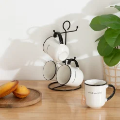 Rack 4 mugs "Good morning"*ATMOSPHERA