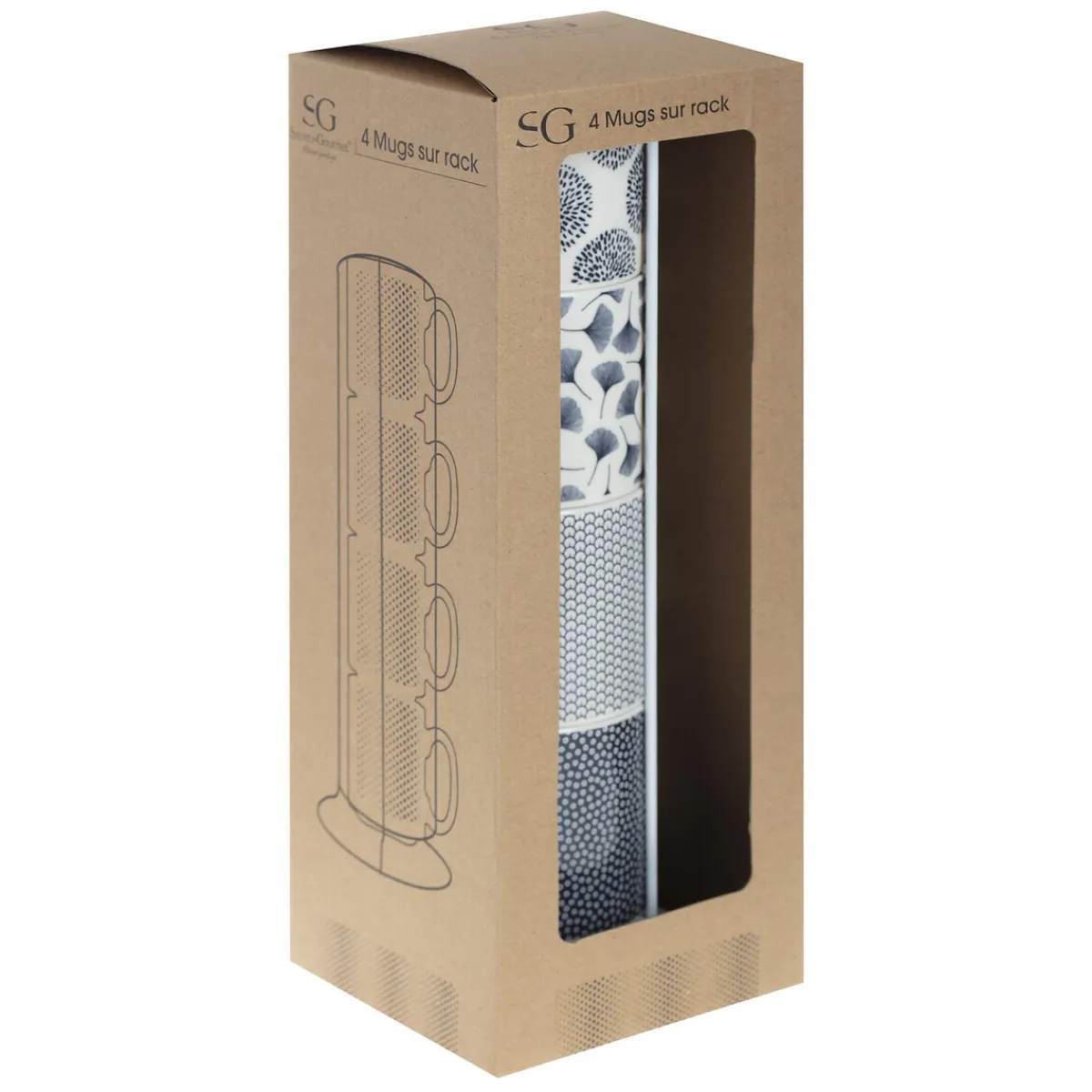 Rack 4 mugs "Japan"*ATMOSPHERA New