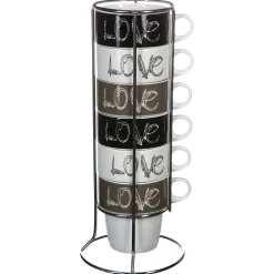Rack 6 mugs "Love"*ATMOSPHERA New