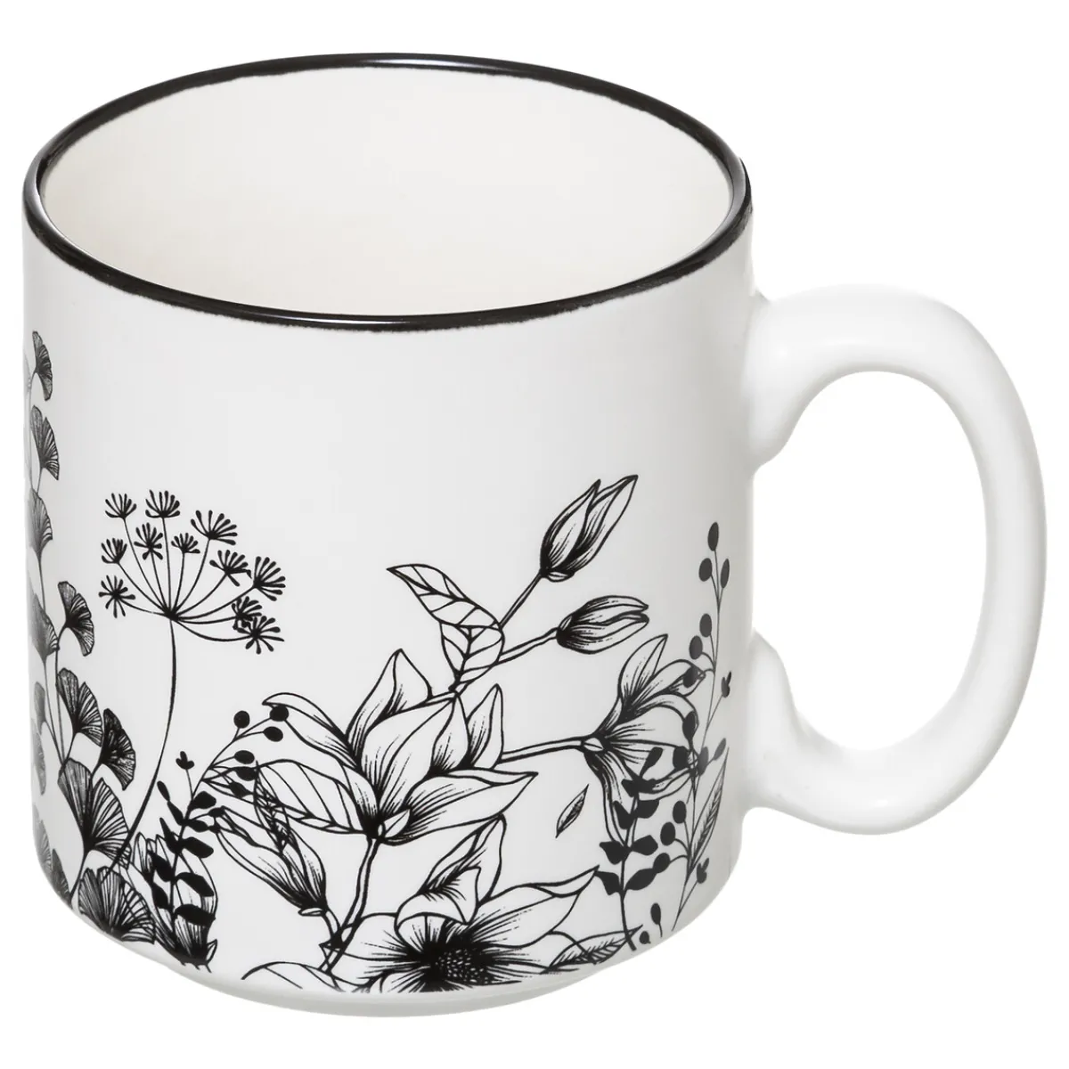 Rack 4 mugs "White Floral"*ATMOSPHERA Outlet