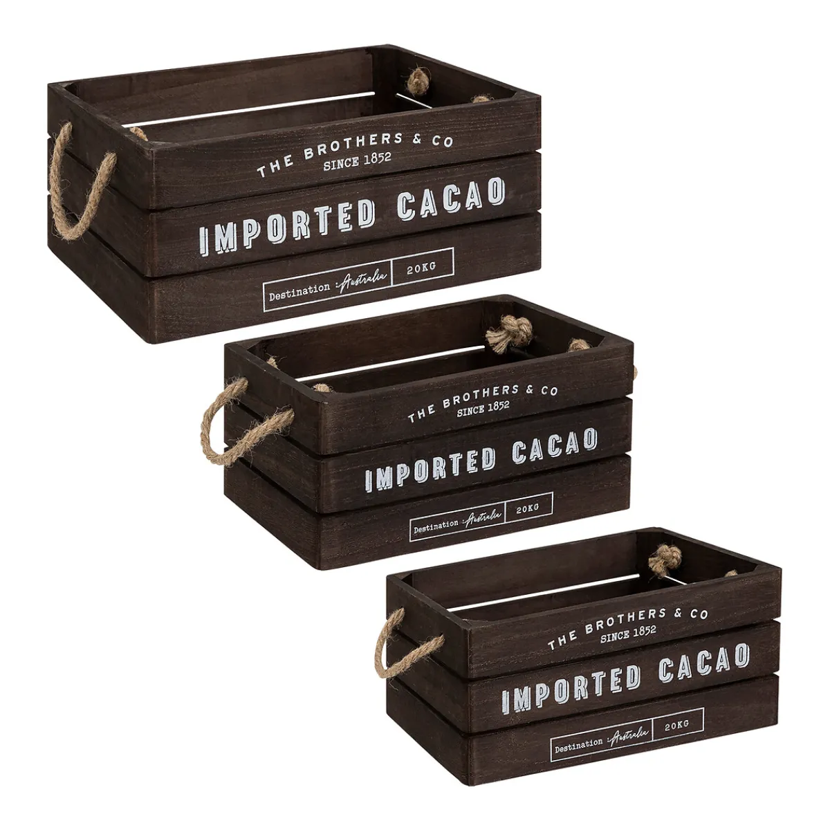 Set de 3 cagettes bois "Denys"*ATMOSPHERA Outlet