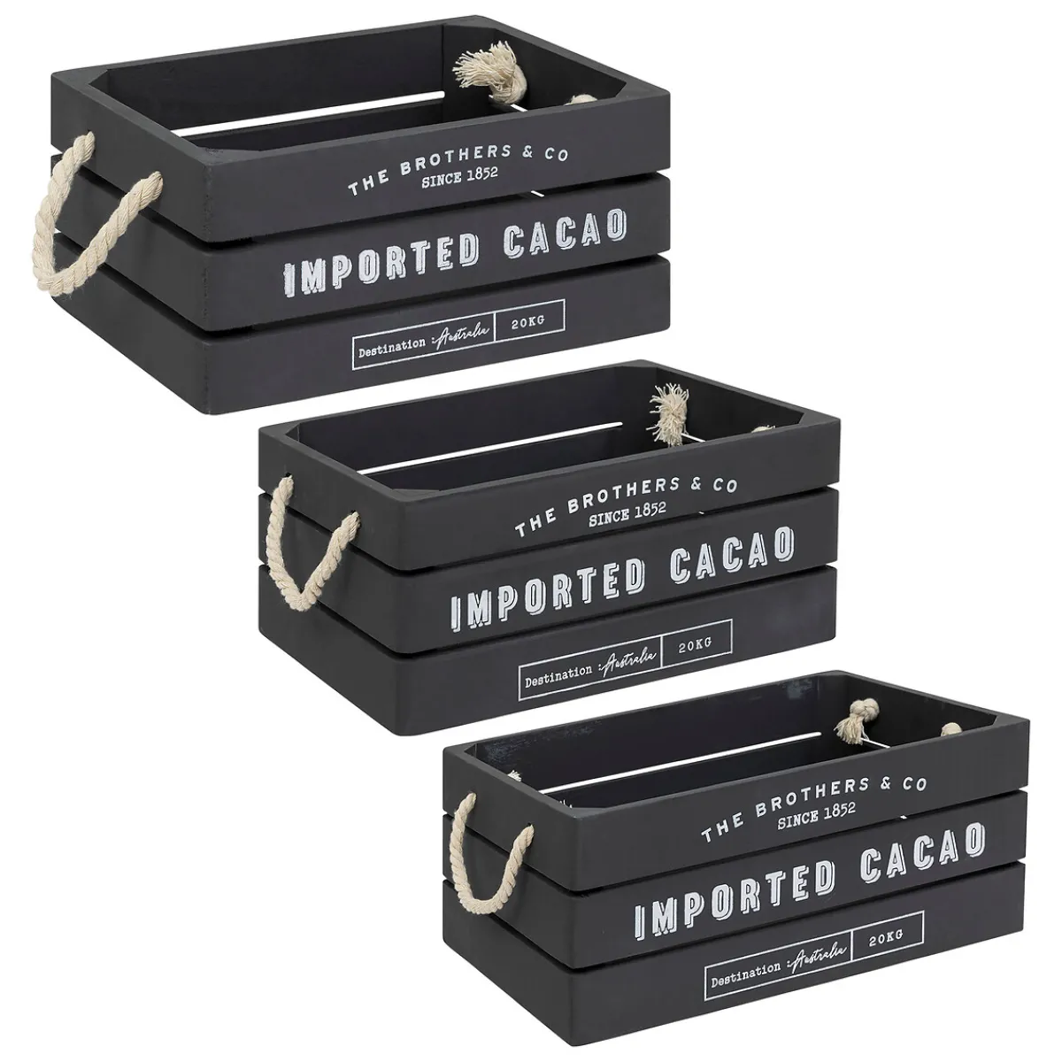 Set de 3 cagettes bois "Denys"*ATMOSPHERA Hot