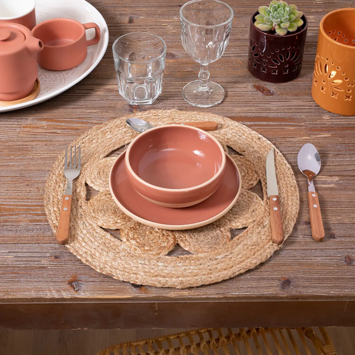Set de table ajouré "Pia", jute*ATMOSPHERA